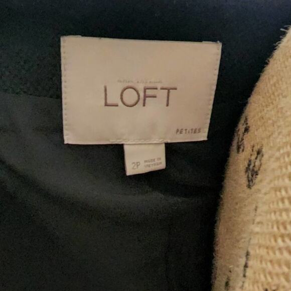 LOFT wool blend asymmetrical contemporary jacket blazer size 2P - Picture 7 of 8